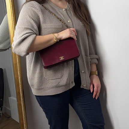 Sac Chanel Épaule Vintage Bordeaux