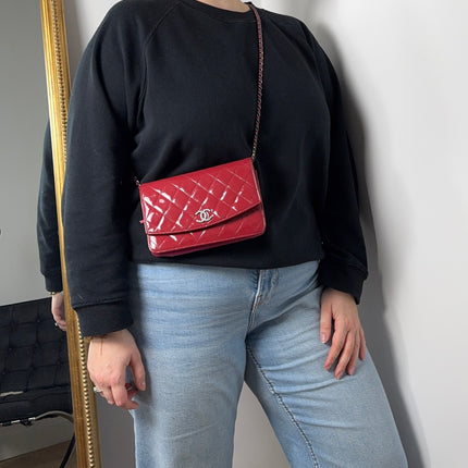 Sac Chanel Wallet on chain framboise
