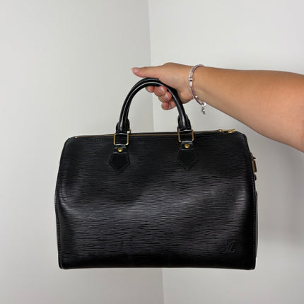 Sac Louis Vuitton Speedy 30 cuir épi noir