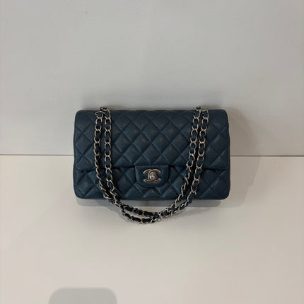 Sac Chanel Timeless 11.12 Cuir Caviar bleu