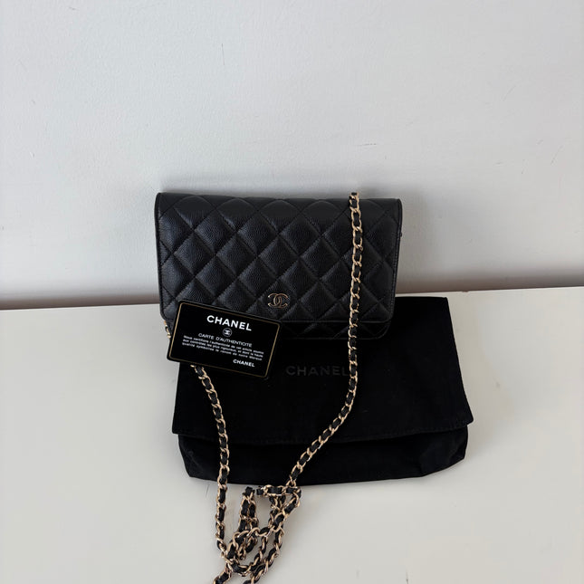 Sac Chanel Wallet on chain cuir caviar Noir