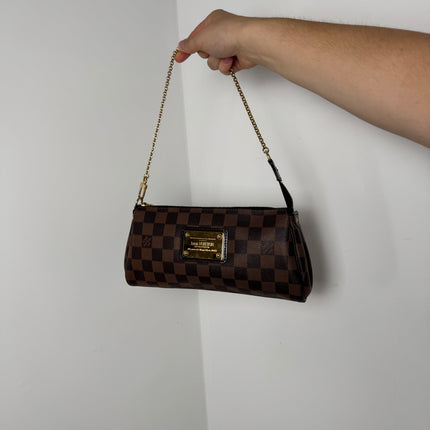 Sac pochette Eva damier ébène