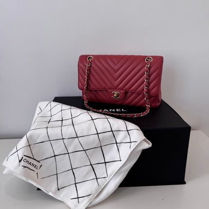 Sac Chanel Timeless 25 cm Chevrons Blush