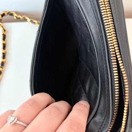 Sac Chanel Caméra Chevrons Noir