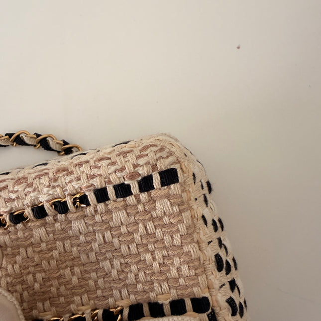 Sac Chanel Small tweed et raphia