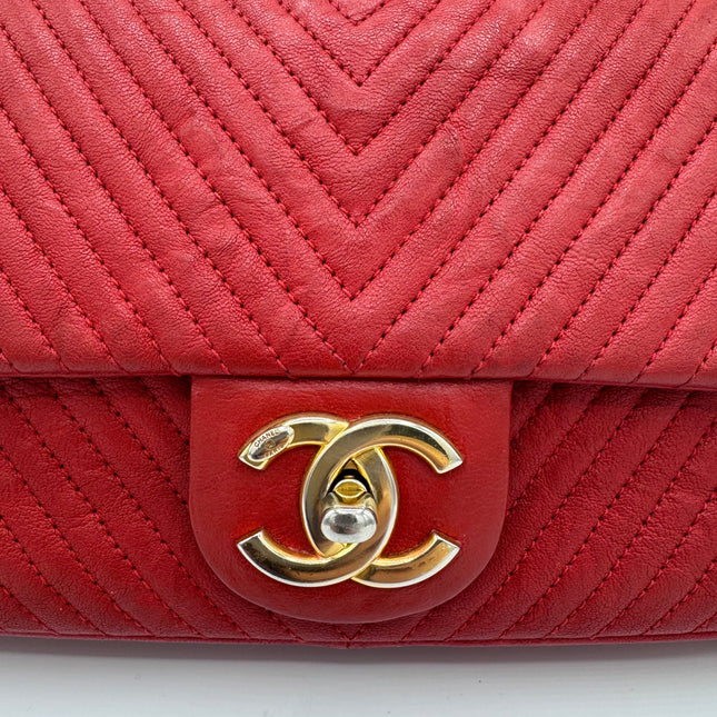 Sac chevrons Chanel Rouge