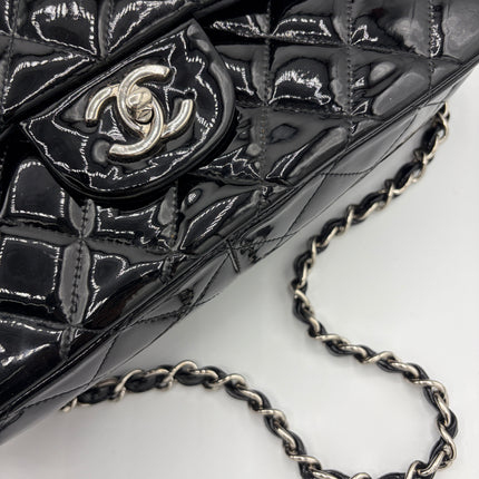 SAC CHANEL GRAND TIMELESS VERNIS NOIR