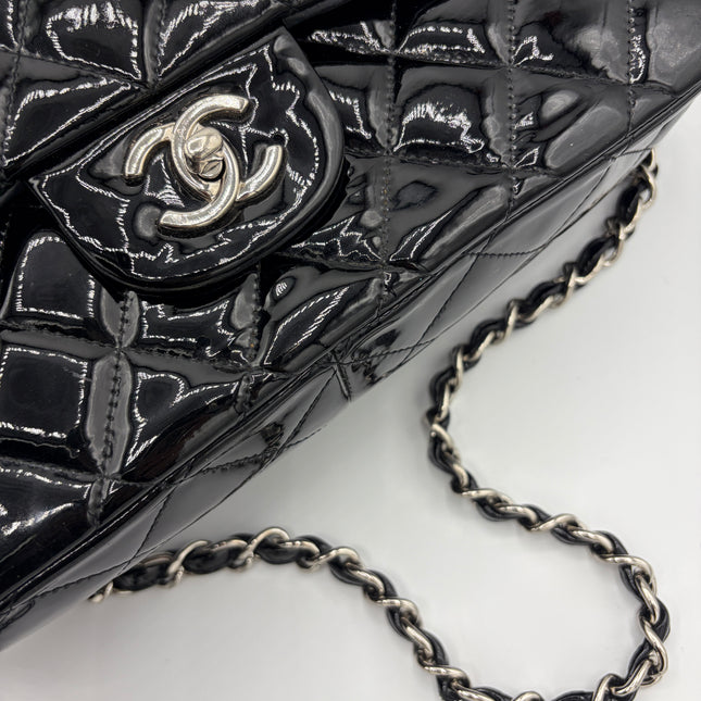 SAC CHANEL GRAND TIMELESS VERNIS NOIR