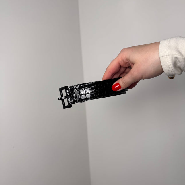 Ceinture Saint Laurent Cassandre Full Black