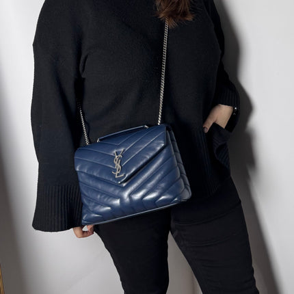 Sac Loulou Small Saint Laurent Bleu Marine