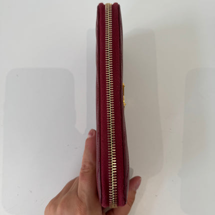 Portefeuille Saint Laurent Cassandre zip Bordeaux