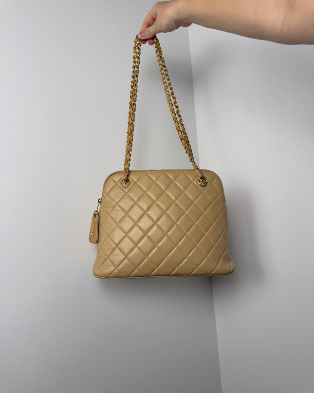 Sac Chanel shopping épaule beige