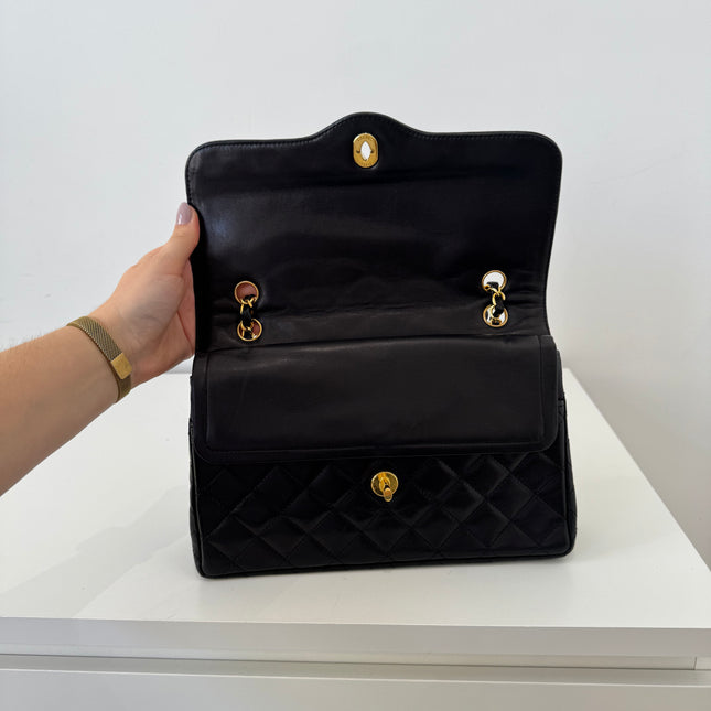 Sac Chanel vintage Fermoir bicolore noir