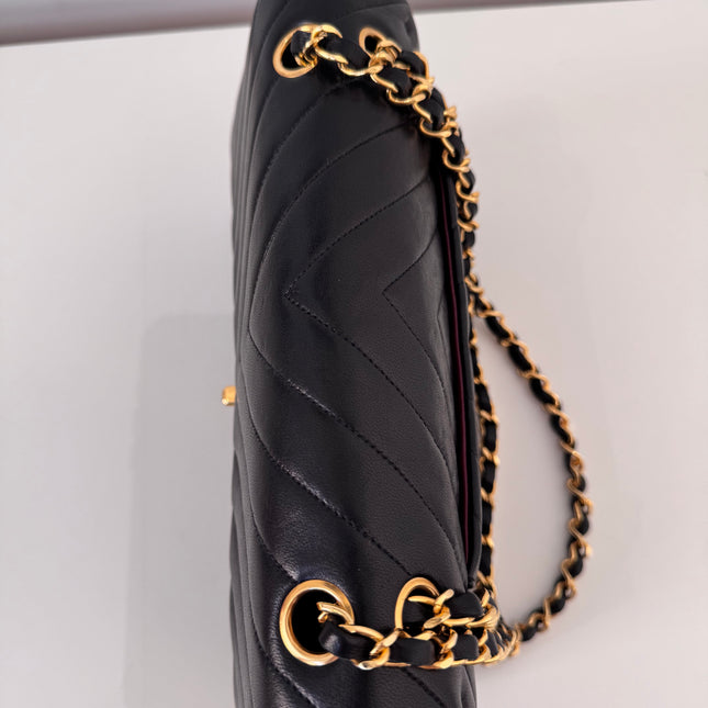 Sac Chanel Timeless 25 cm Chevrons Noir