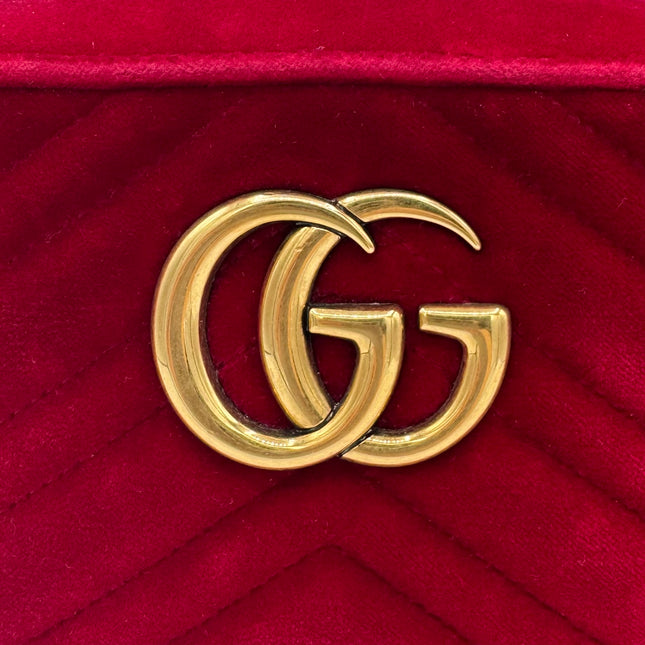 Sac Gucci GG Marmont Velours Velvet Rouge