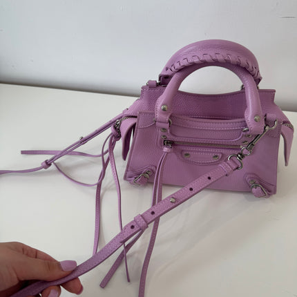 Sac Balenciaga mini neo City lilas