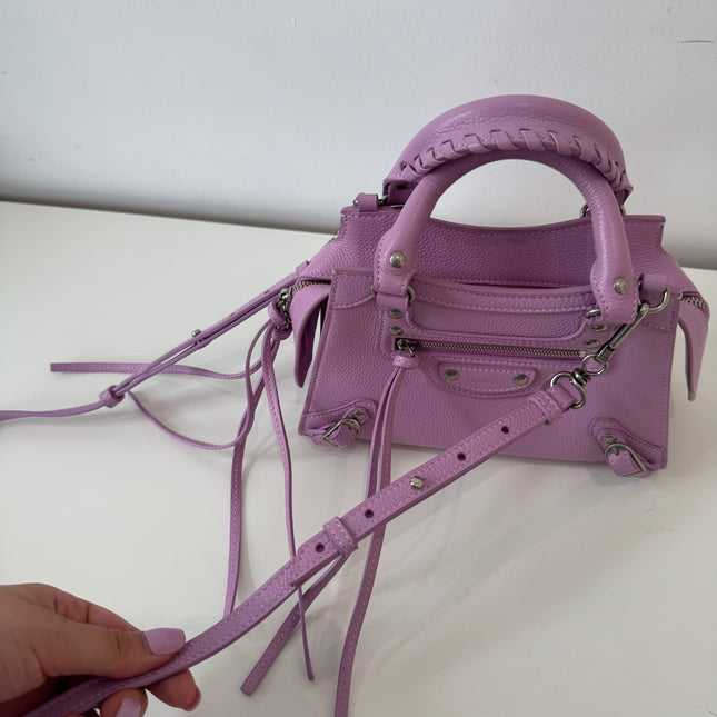 Sac Balenciaga mini neo City lilas