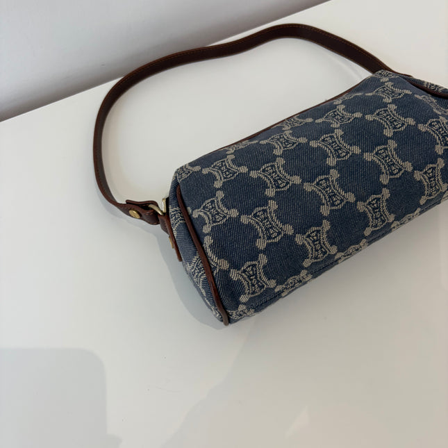 Sac Celine épaule toile bleu jean