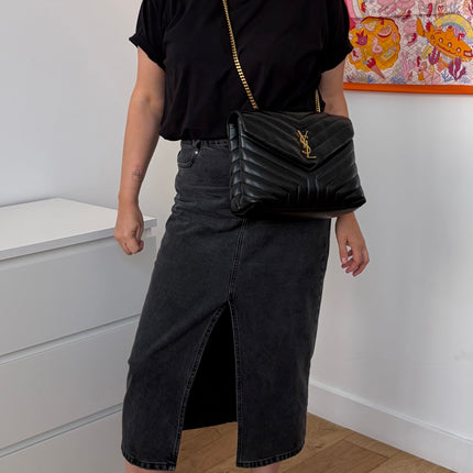 Sac Saint Laurent Loulou médium noir