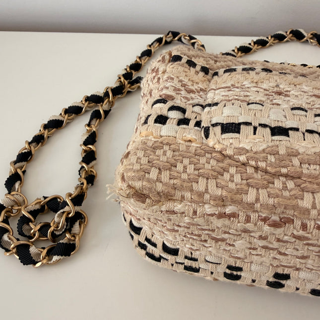 Sac Chanel Small tweed et raphia