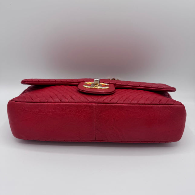 Sac chevrons Chanel Rouge