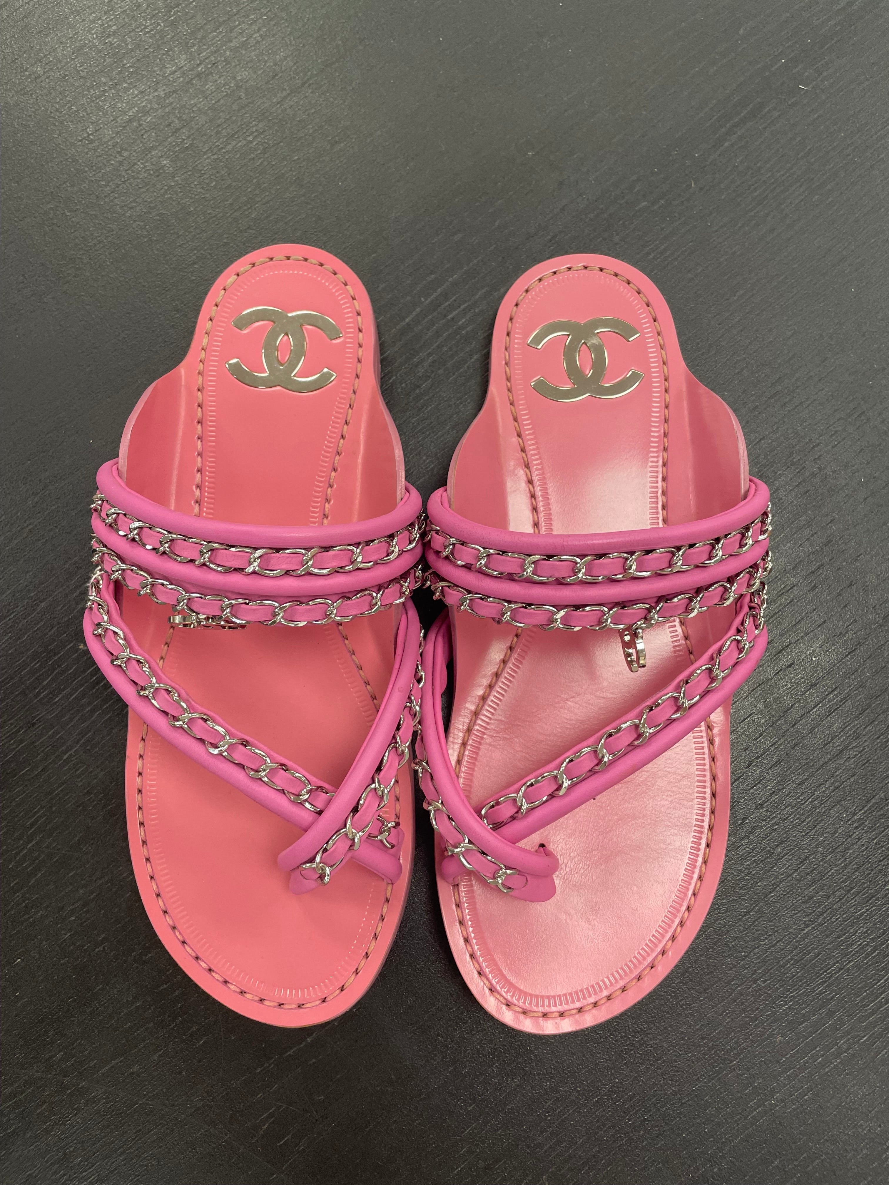 Sandales spartiates en cuir Chanel T37