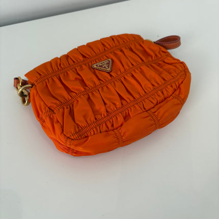 Sac Prada gaufre nylon papaya