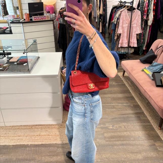 Sac chevrons Chanel Rouge