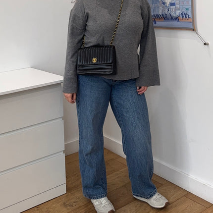 Sac Chanel fermoir circle bandoulière noir