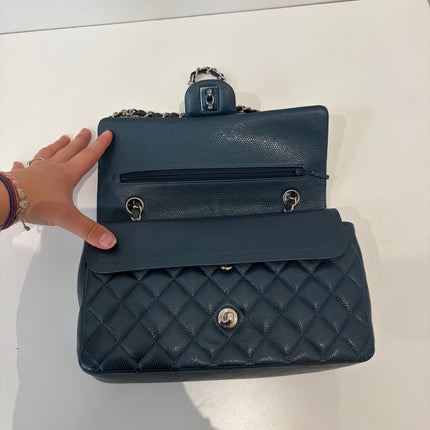 Sac Chanel Timeless 11.12 Cuir Caviar bleu