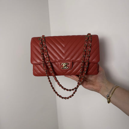 Sac Chanel Timeless 25 cm Chevrons Blush