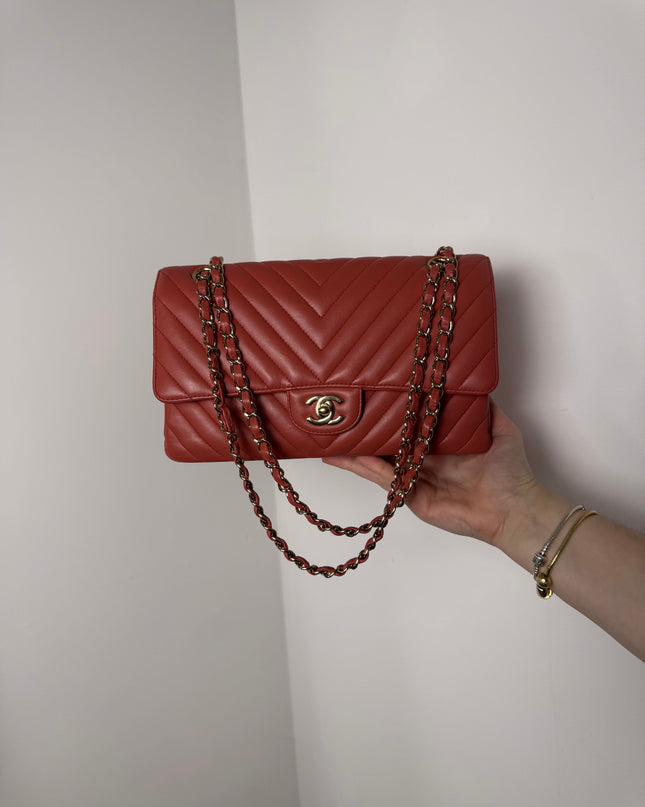 Sac Chanel Timeless 25 cm Chevrons Blush