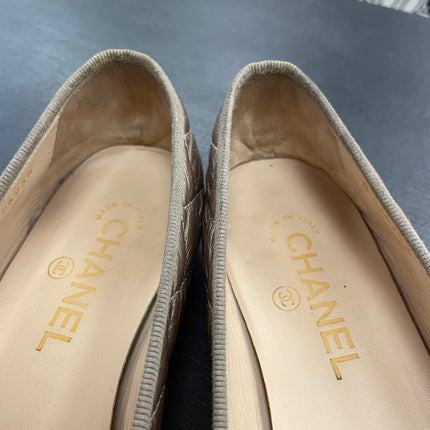 Ballerines Chanel Matelassées Bronze T39