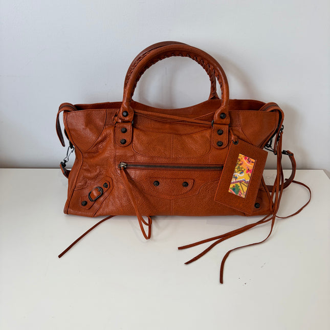 Sac Balenciaga city cognac