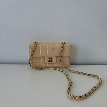 Sac Chanel Mini East West Chocolate Bar Beige