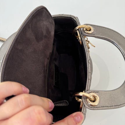 Sac Dior Mini Lady Dior bandoulière Mordoré