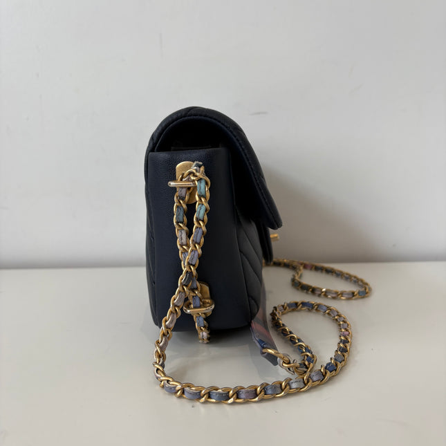 Sac Chanel Chevrons Mini Rectangle Marine