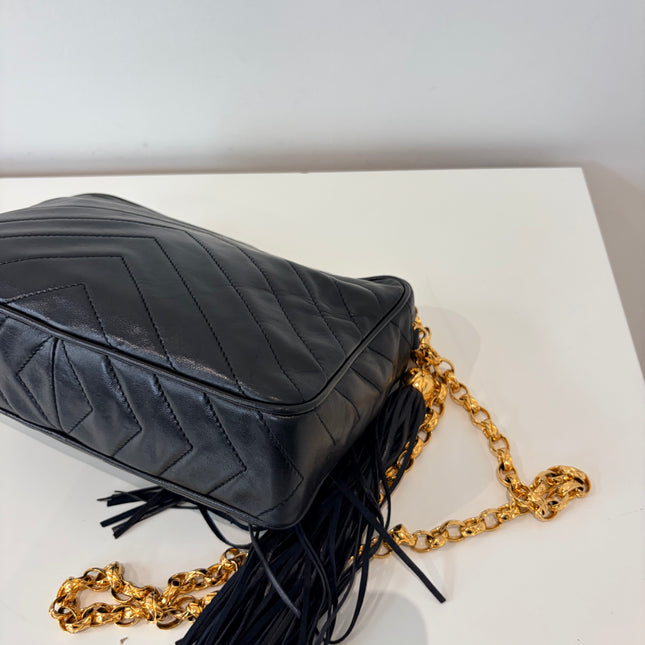 Sac Chanel Caméra Chevrons noir