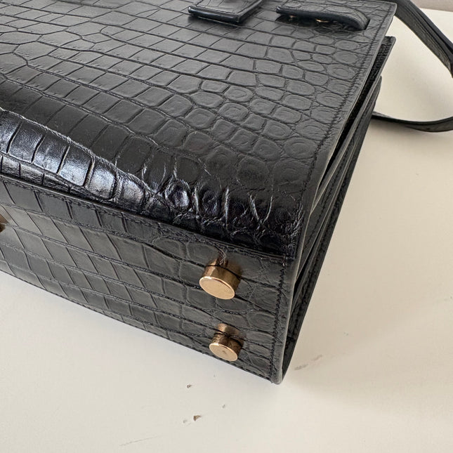 Sac de jour Saint Laurent embossé crocodile baby