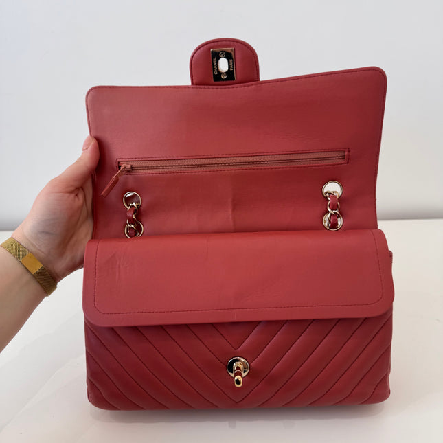 Sac Chanel Timeless 25 cm Chevrons Blush