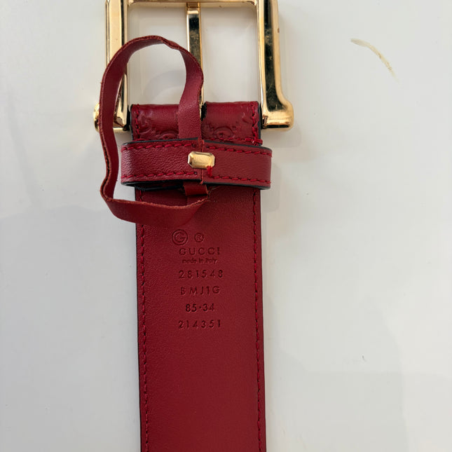 Ceinture Gucci Rouge Éteint T85