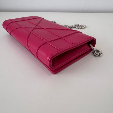Sac Dior Wallet on chain Diorama rose fushia