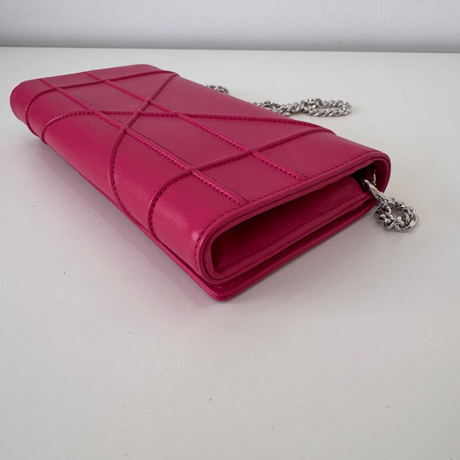 Sac Dior Wallet on chain Diorama rose fushia
