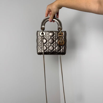 Sac Dior Mini Lady Dior bandoulière Mordoré