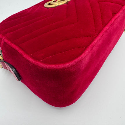 Sac Gucci GG Marmont Velours Velvet Rouge