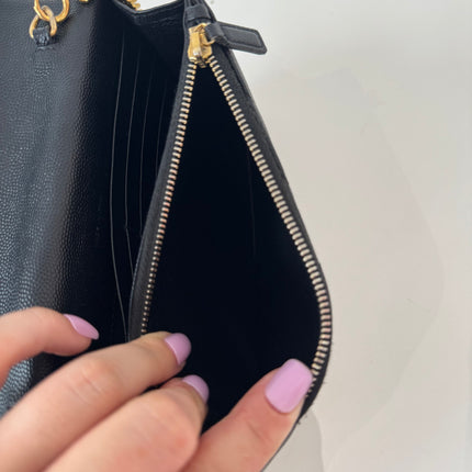 Sac Saint Laurent cassandre enveloppe chain Wallet noir
