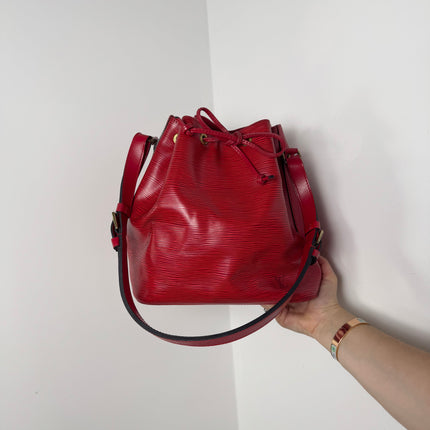 Sac Louis Vuitton Noé PM Cuir Épi Rouge