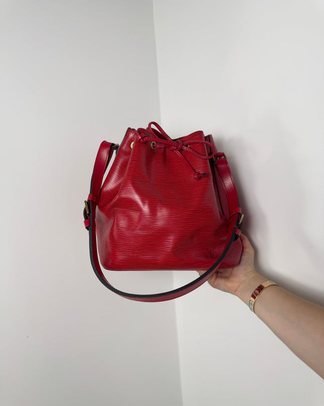 Sac Louis Vuitton Noé PM Cuir Épi Rouge