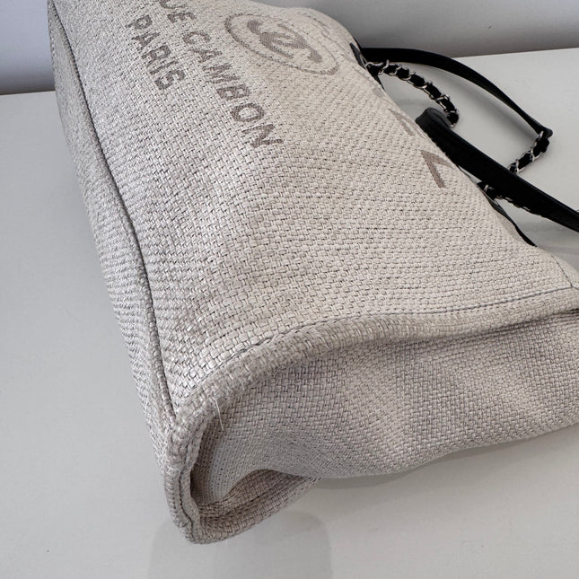 Sac Chanel Deauville medium toile écrue