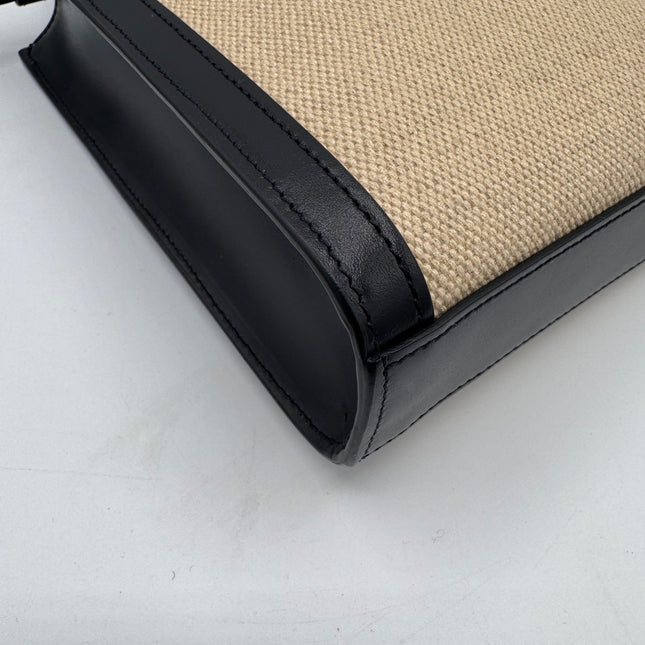 Sac Celine Cabas Vertical Toile Beige